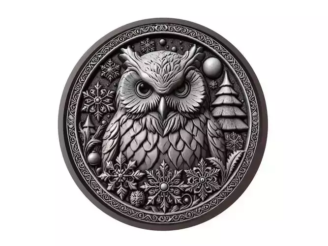 Snowy Owl Animal Medallion
