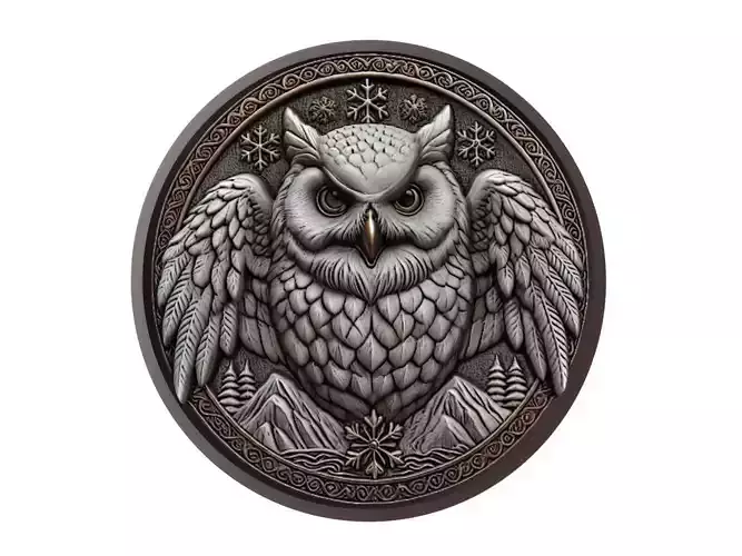 Snowy Owl Animal Medallion