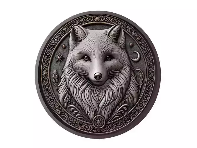 Arctic Fox Animal Medallion