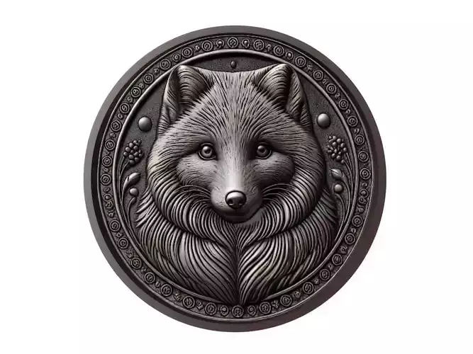 Arctic Fox Animal Medallion