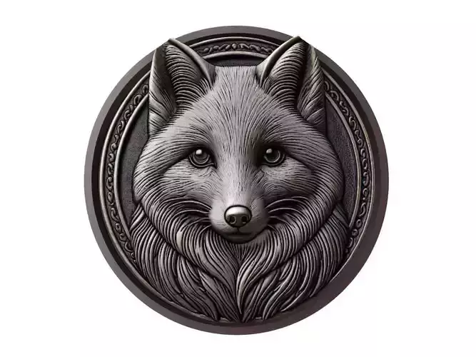 Arctic Fox Animal Medallion