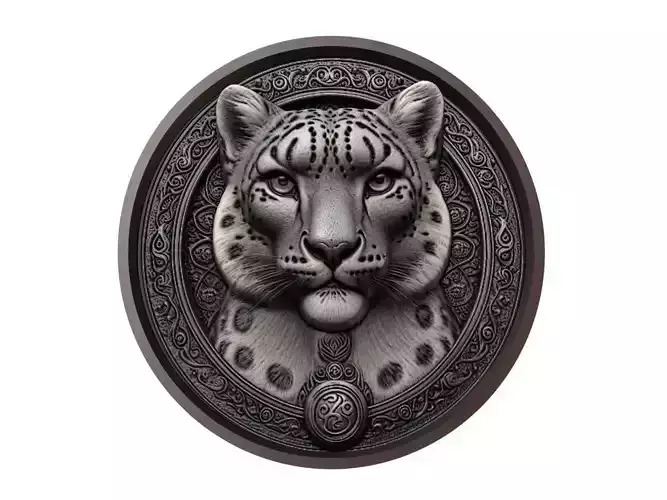Snow Leopard Animal Medallion