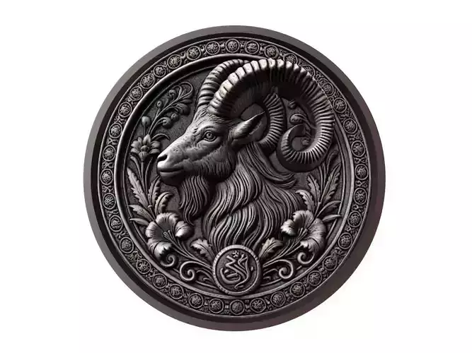 Ibex Animal Medallion