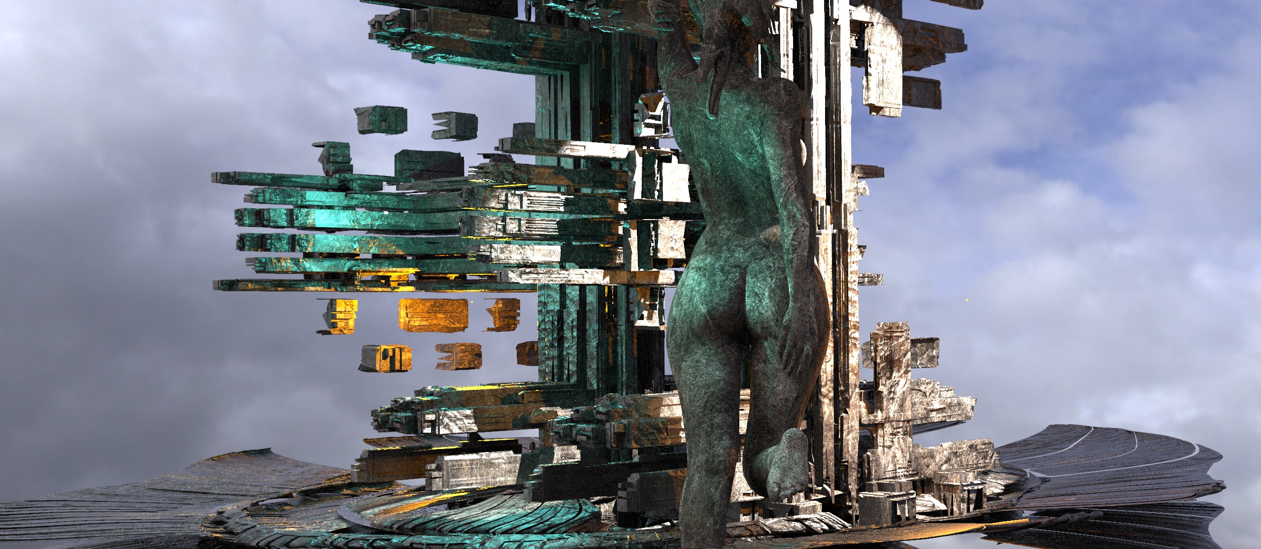 Greek gods sci fi Cave floor 5 3D model_1