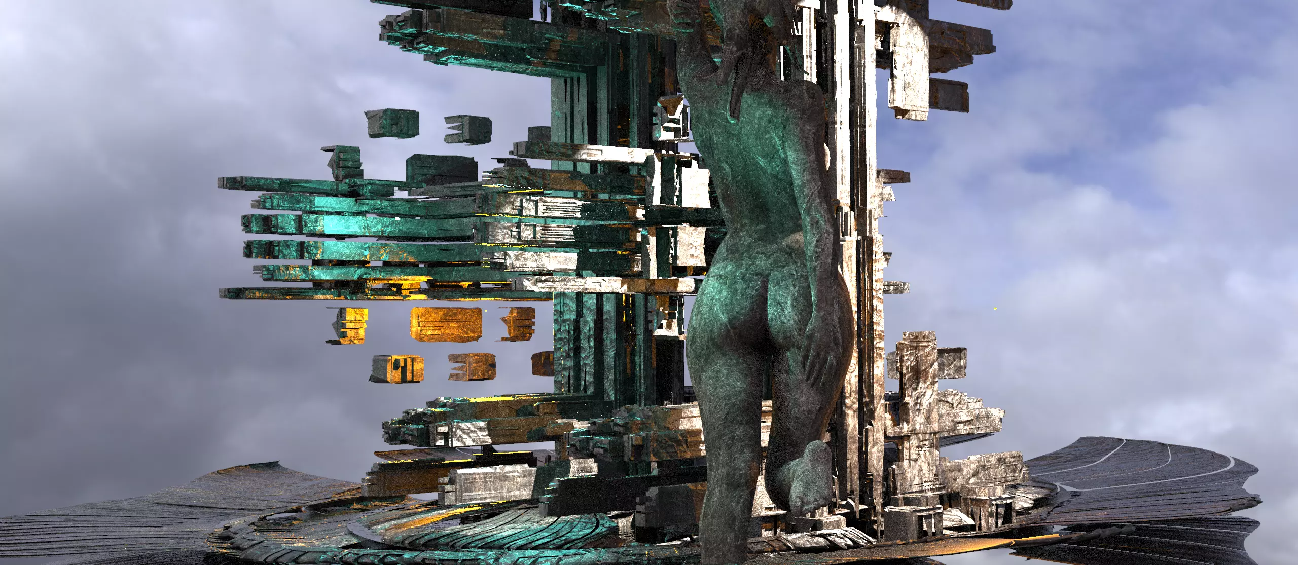 Greek gods sci fi Cave floor 5 3D model_0