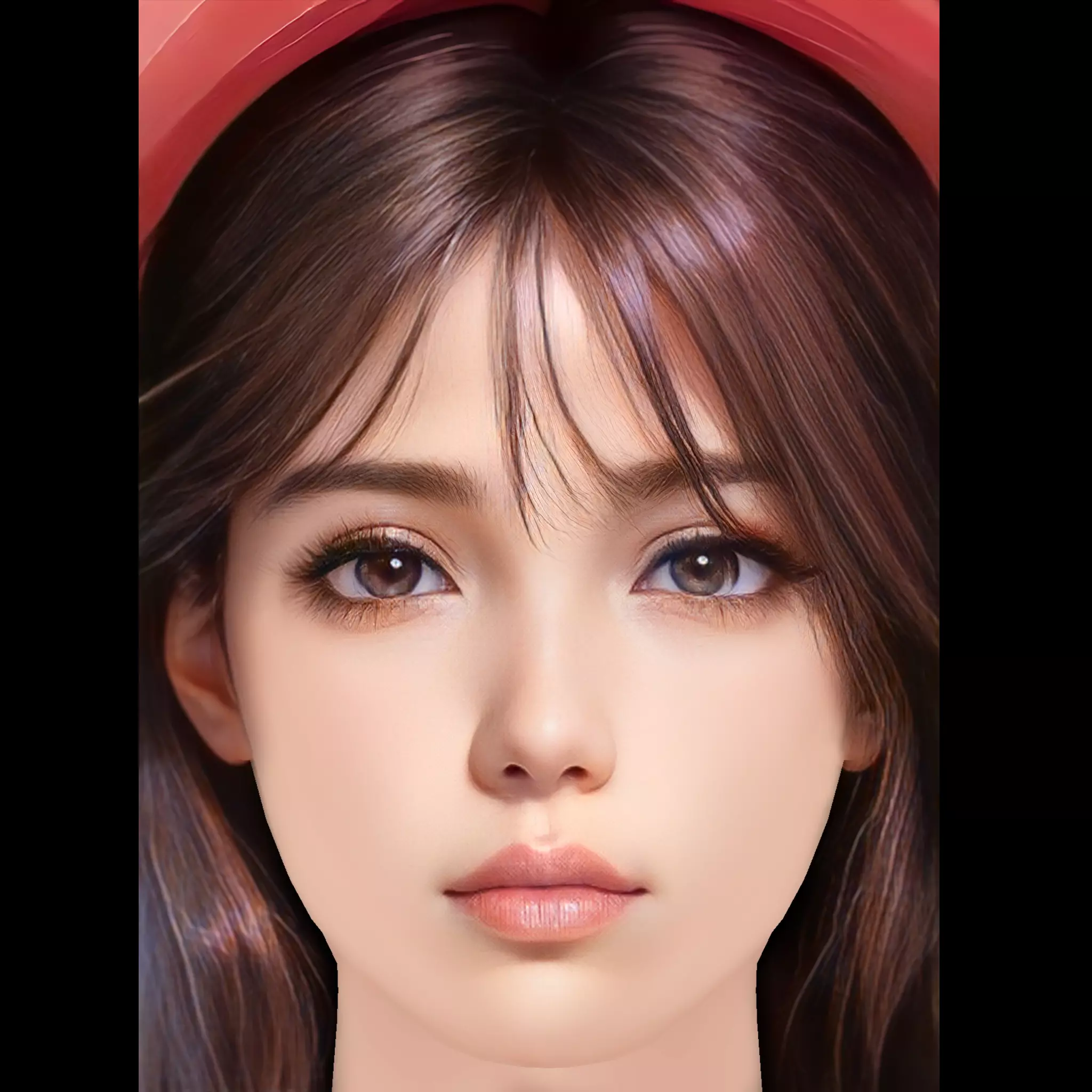 Beautiful Girl Head 02 - No Hair - Low poly head for game Low-poly 3D model