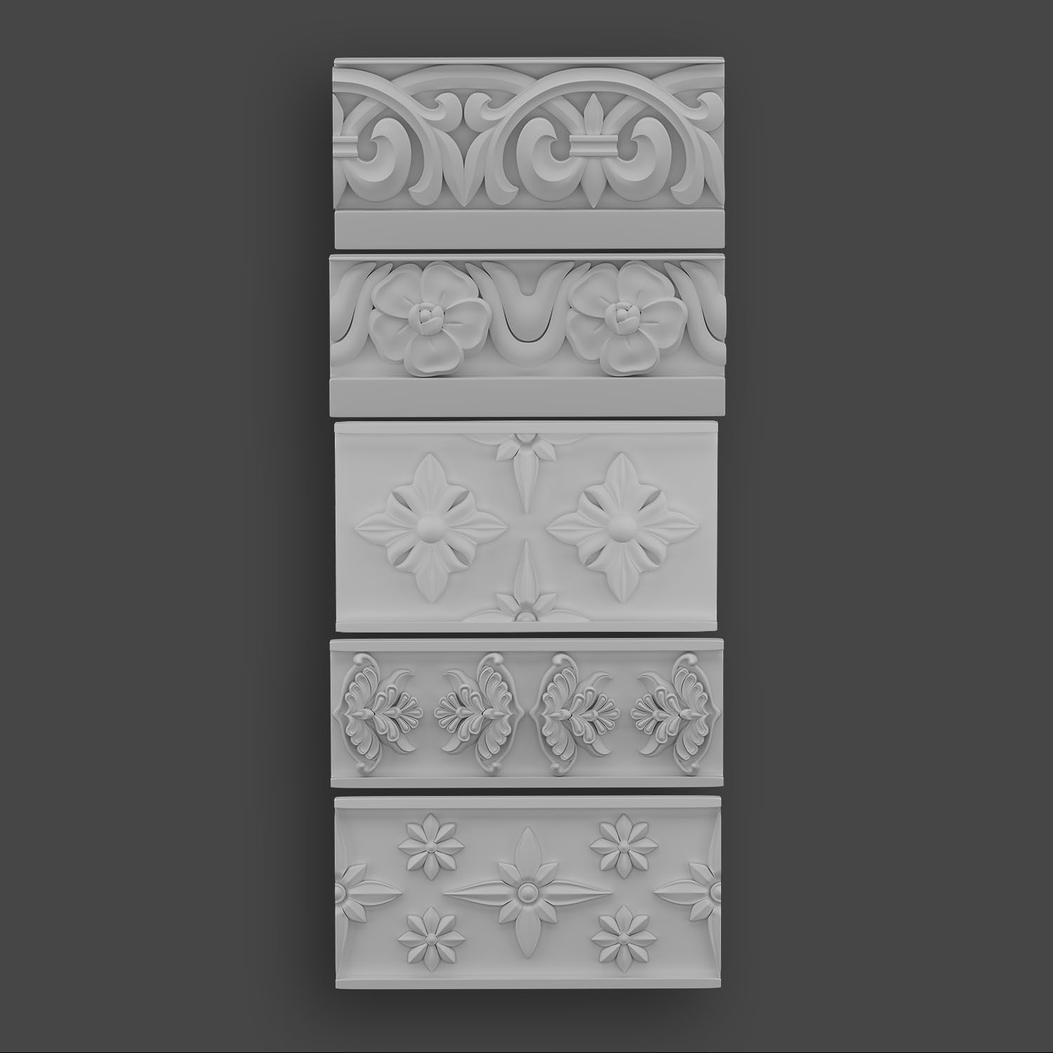 5 Borders Ornamental Pack 6 3D model_12