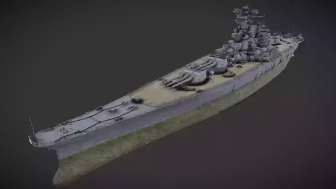 IJN BATTLESHIP YAMATO - 3D GLB MODEL