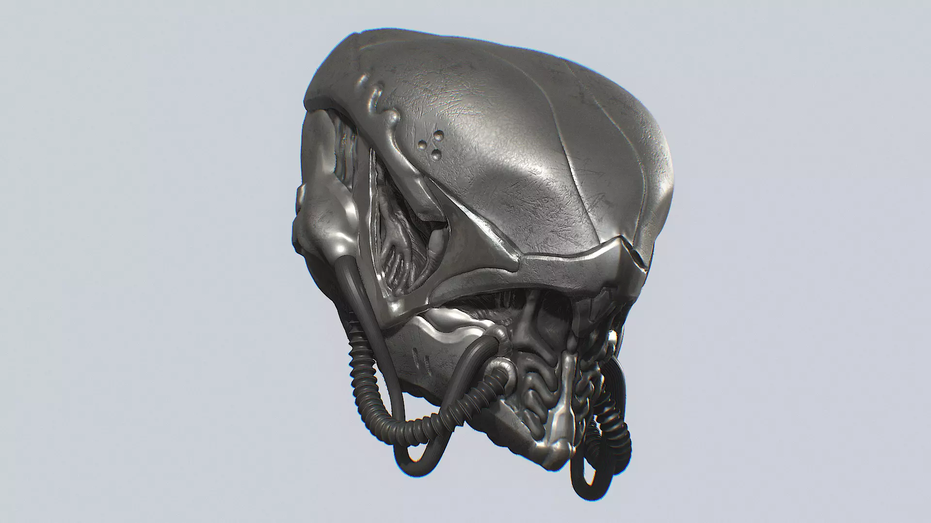 Alien helmet Low-poly 3D model_0
