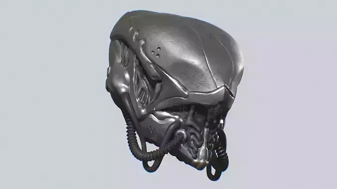 Alien helmet Low-poly 3D model