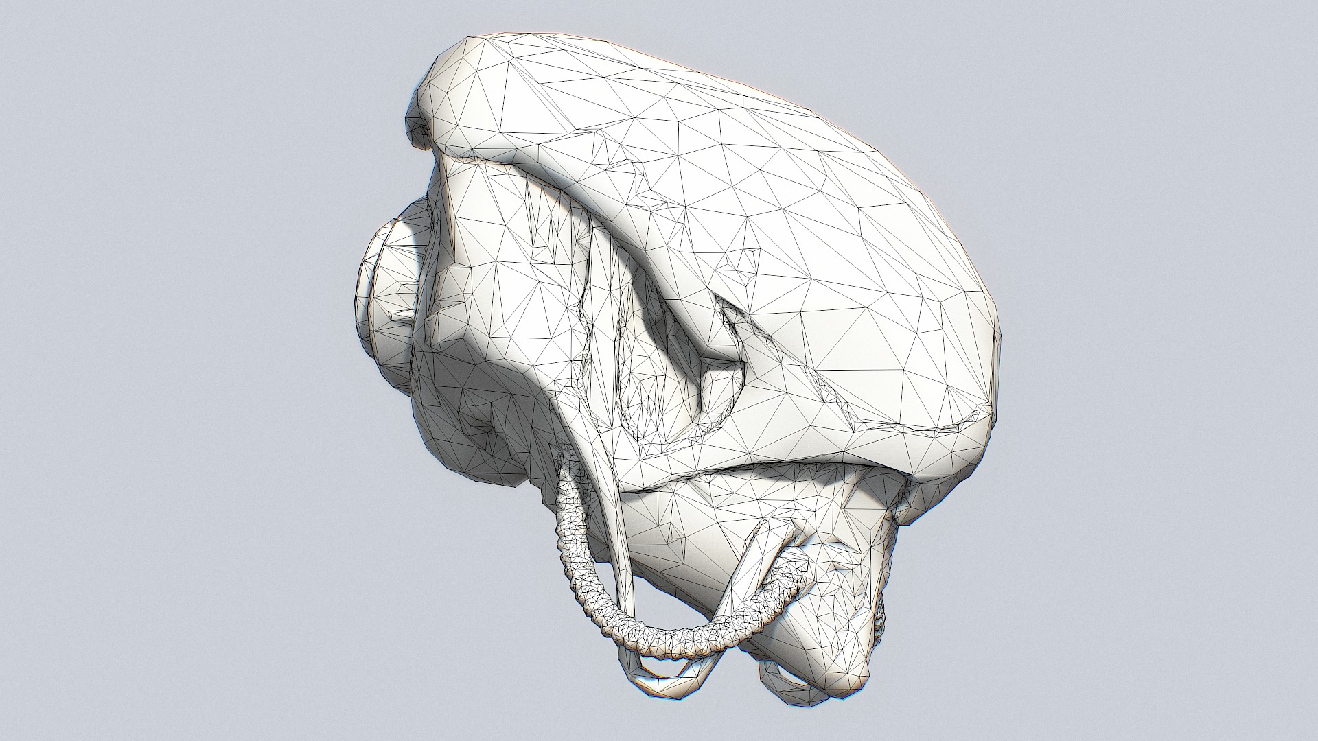 Alien helmet Low-poly 3D model_12