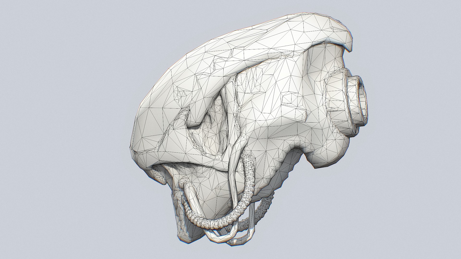 Alien helmet Low-poly 3D model_10