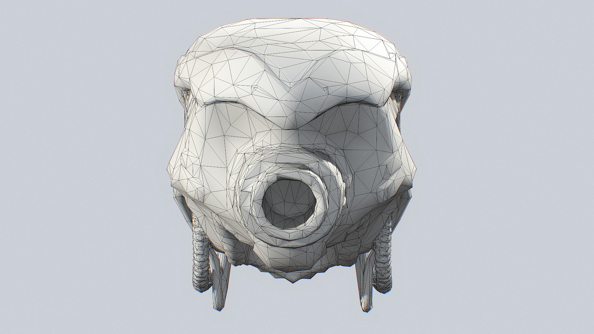 Alien helmet Low-poly 3D model_13