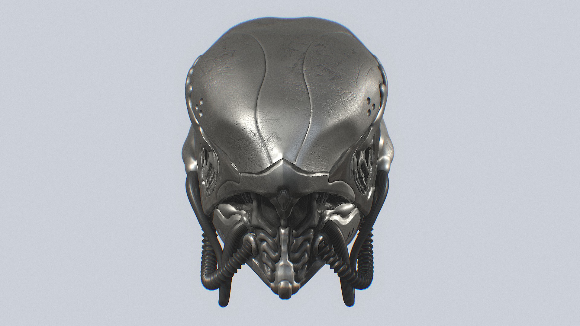 Alien helmet Low-poly 3D model_6