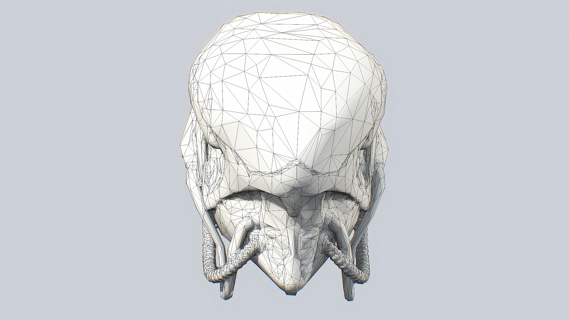 Alien helmet Low-poly 3D model_3