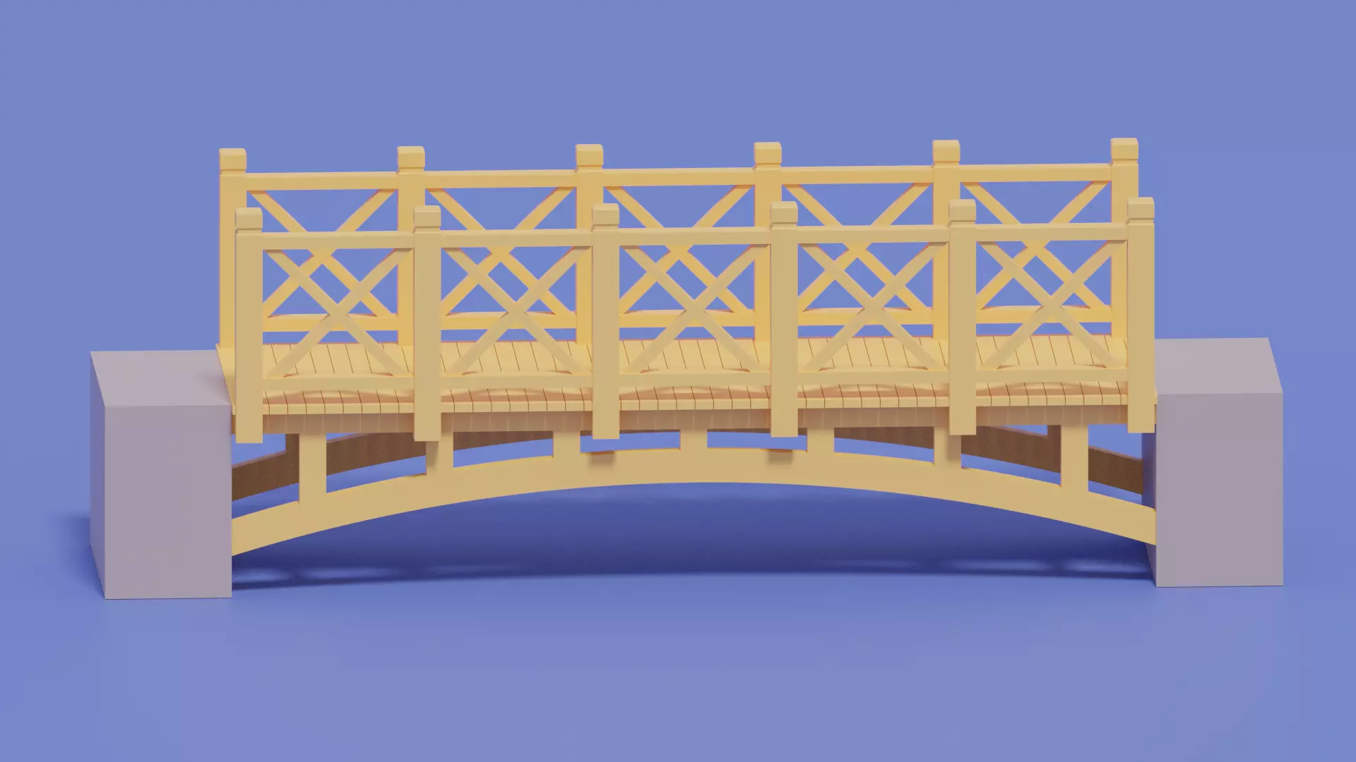 Cartoon Wooden Bridge 3D model
