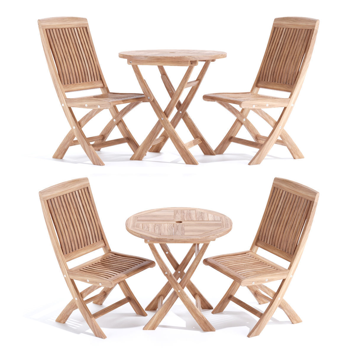 Round table with chairs 3D model_2