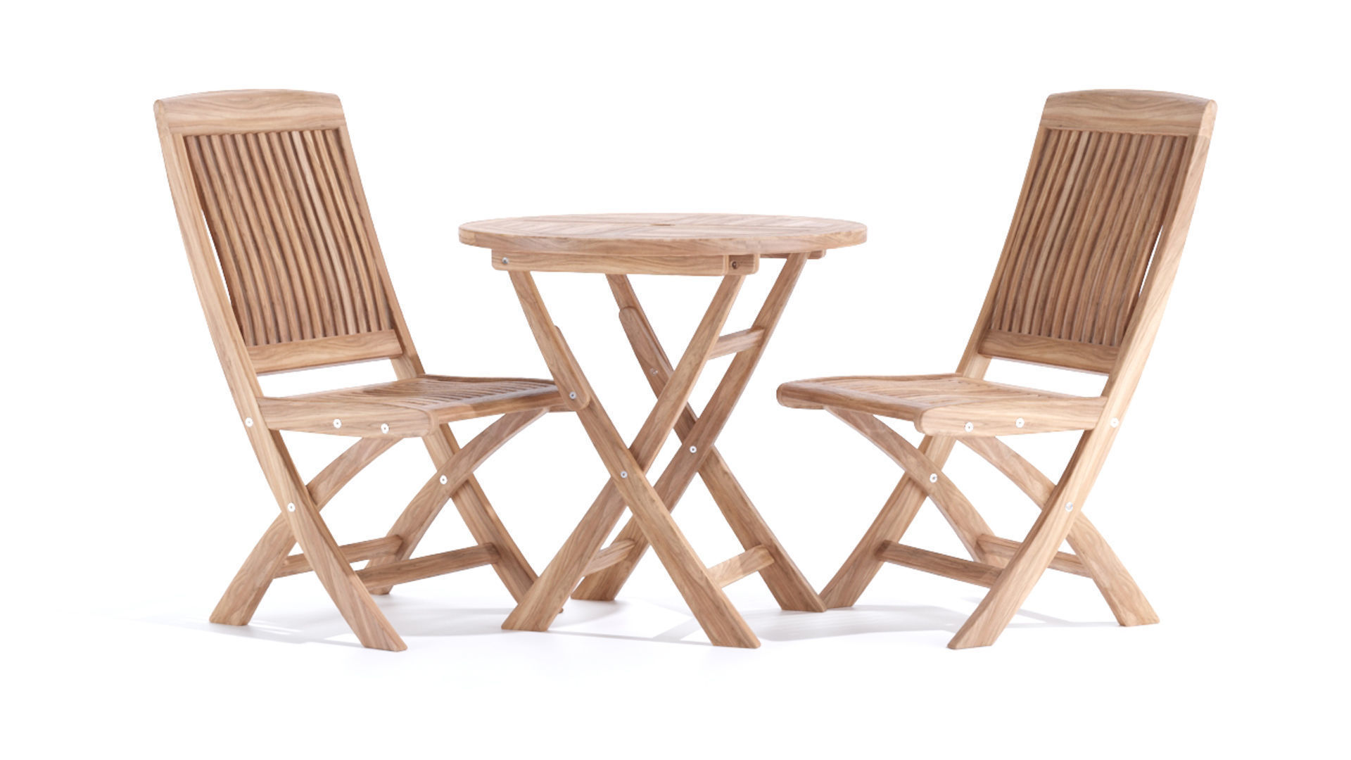 Round table with chairs 3D model_1