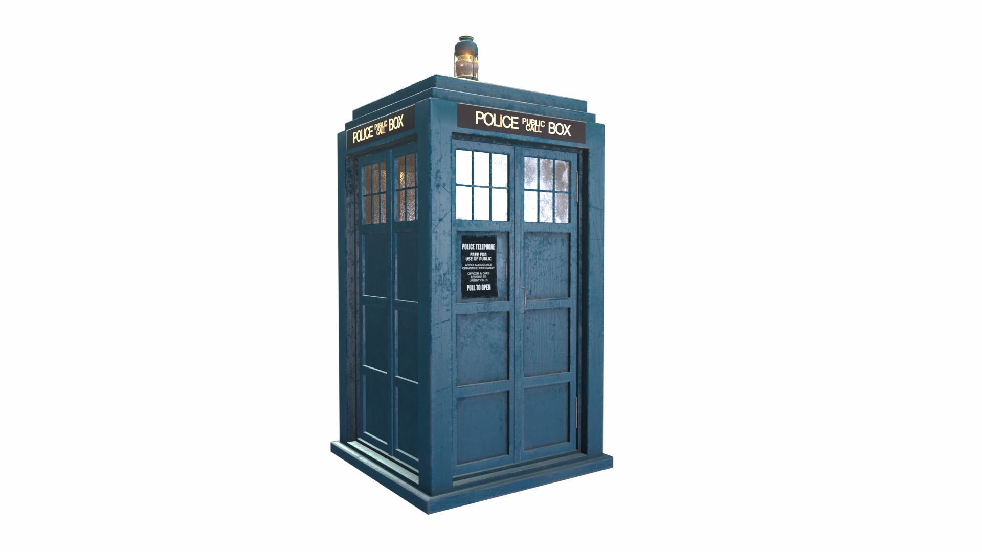 TARDIS Doctor Who Low-poly textured Low-poly 3D model_4