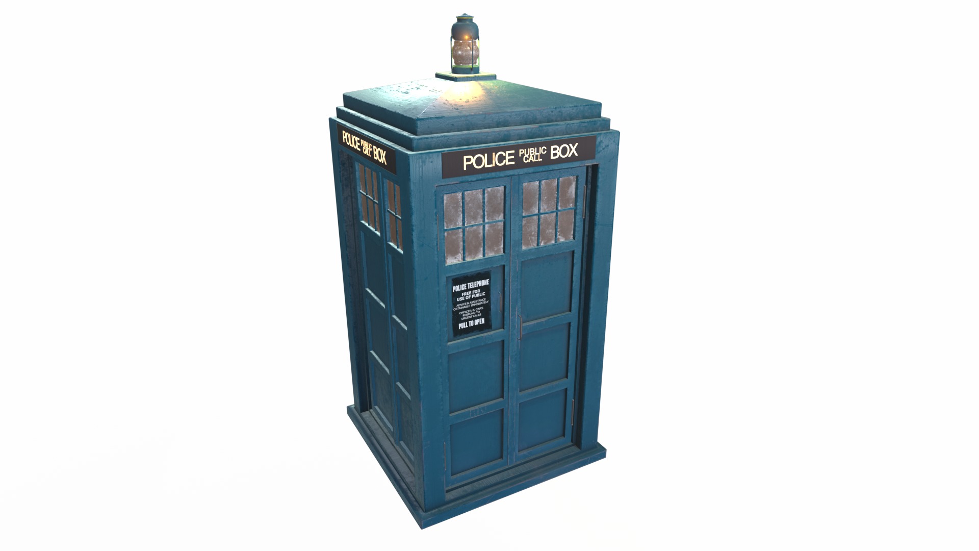 TARDIS Doctor Who Low-poly textured Low-poly 3D model_10