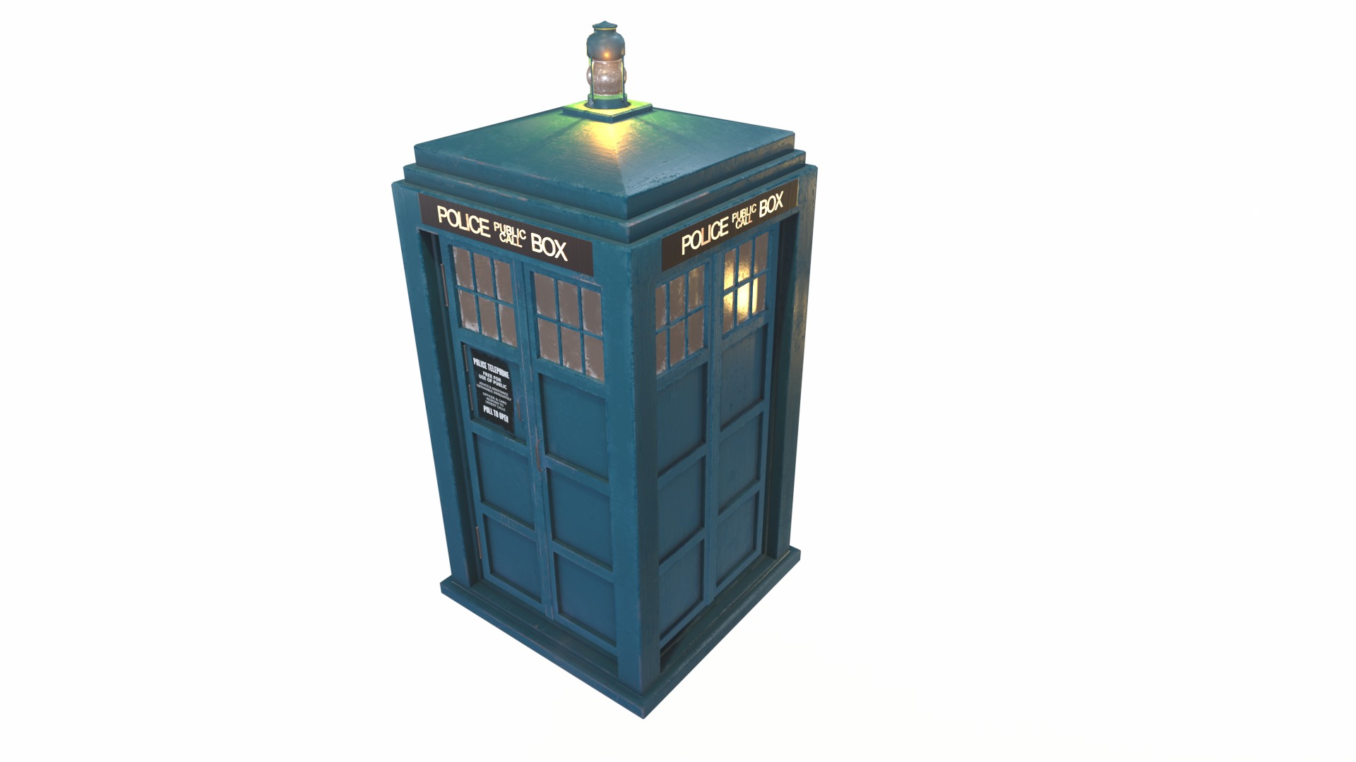TARDIS Doctor Who Low-poly textured Low-poly 3D model_6