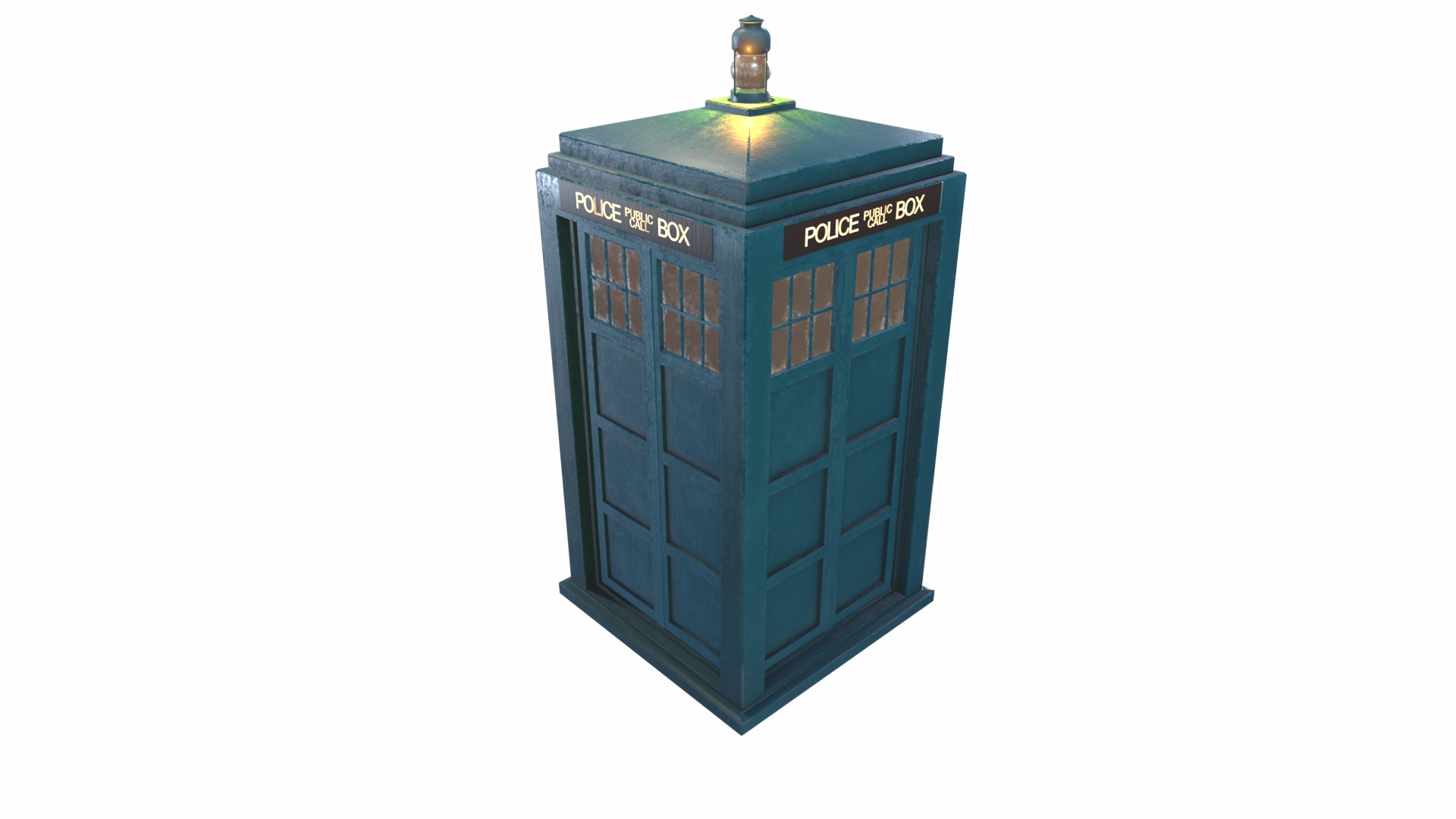 TARDIS Doctor Who Low-poly textured Low-poly 3D model_7