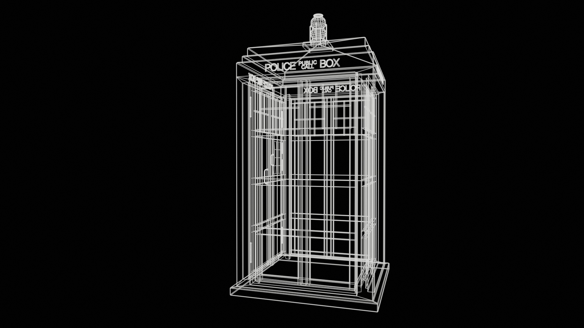 TARDIS Doctor Who Low-poly textured Low-poly 3D model_18