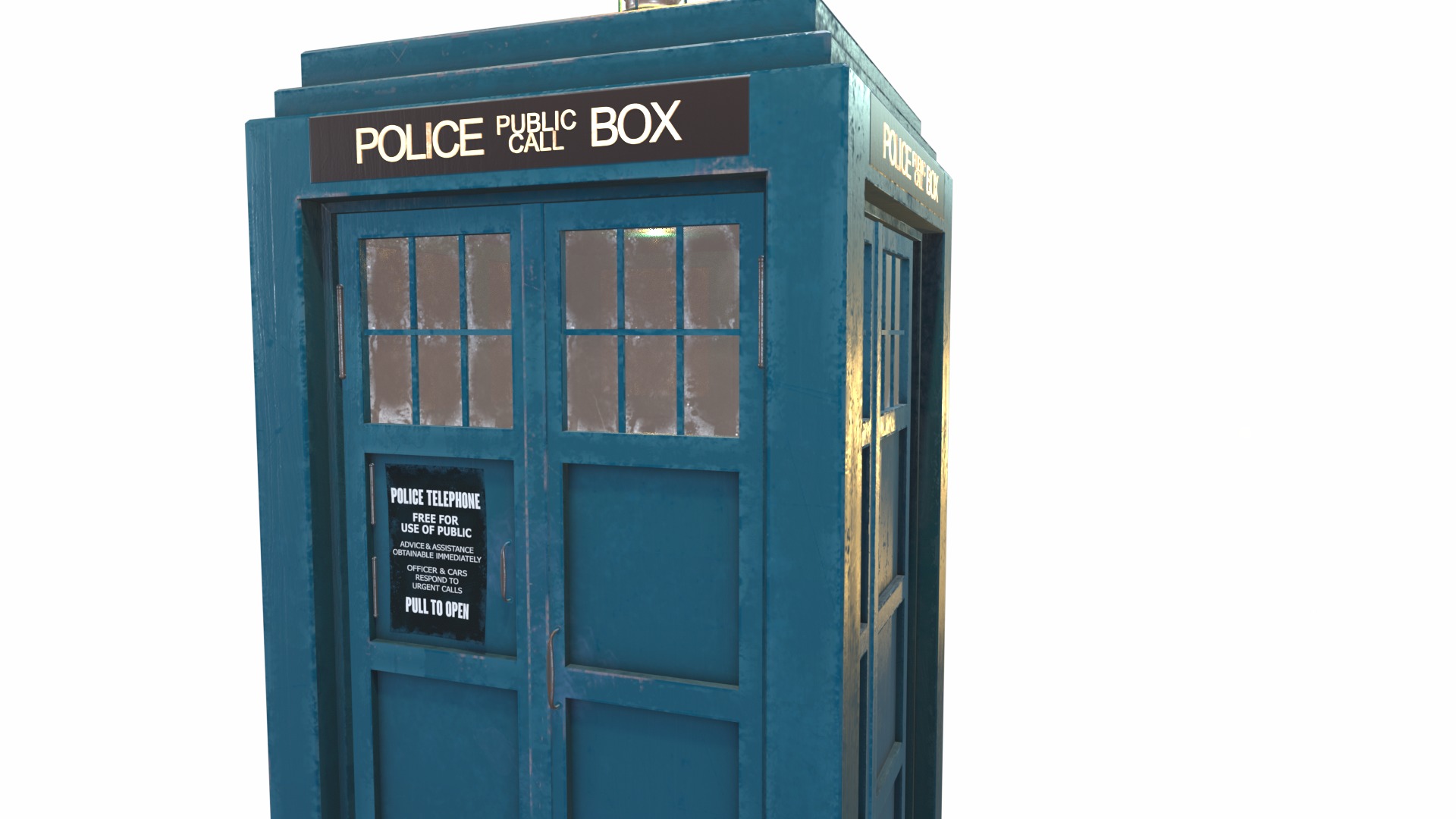 TARDIS Doctor Who Low-poly textured Low-poly 3D model_12
