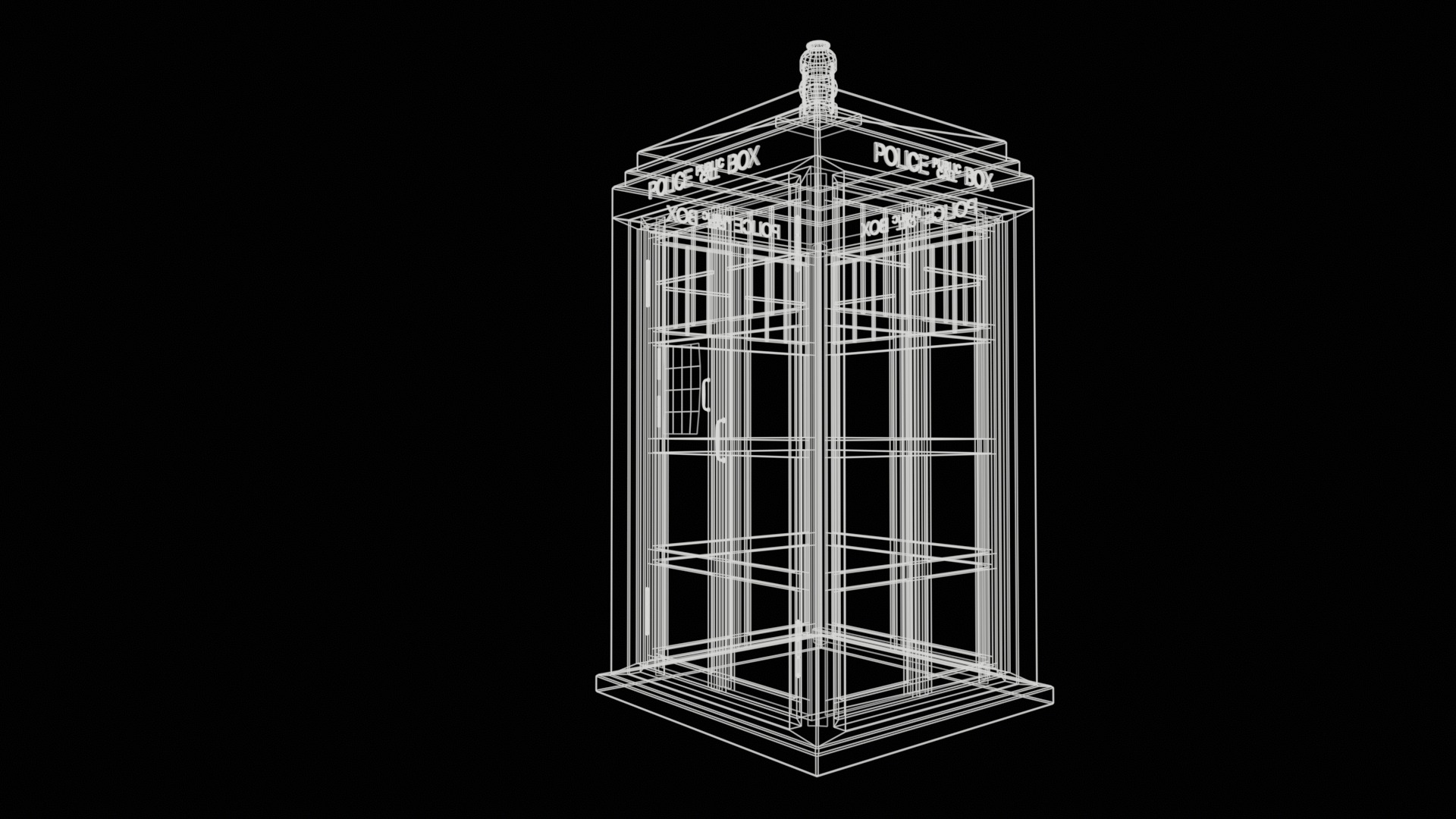 TARDIS Doctor Who Low-poly textured Low-poly 3D model_17