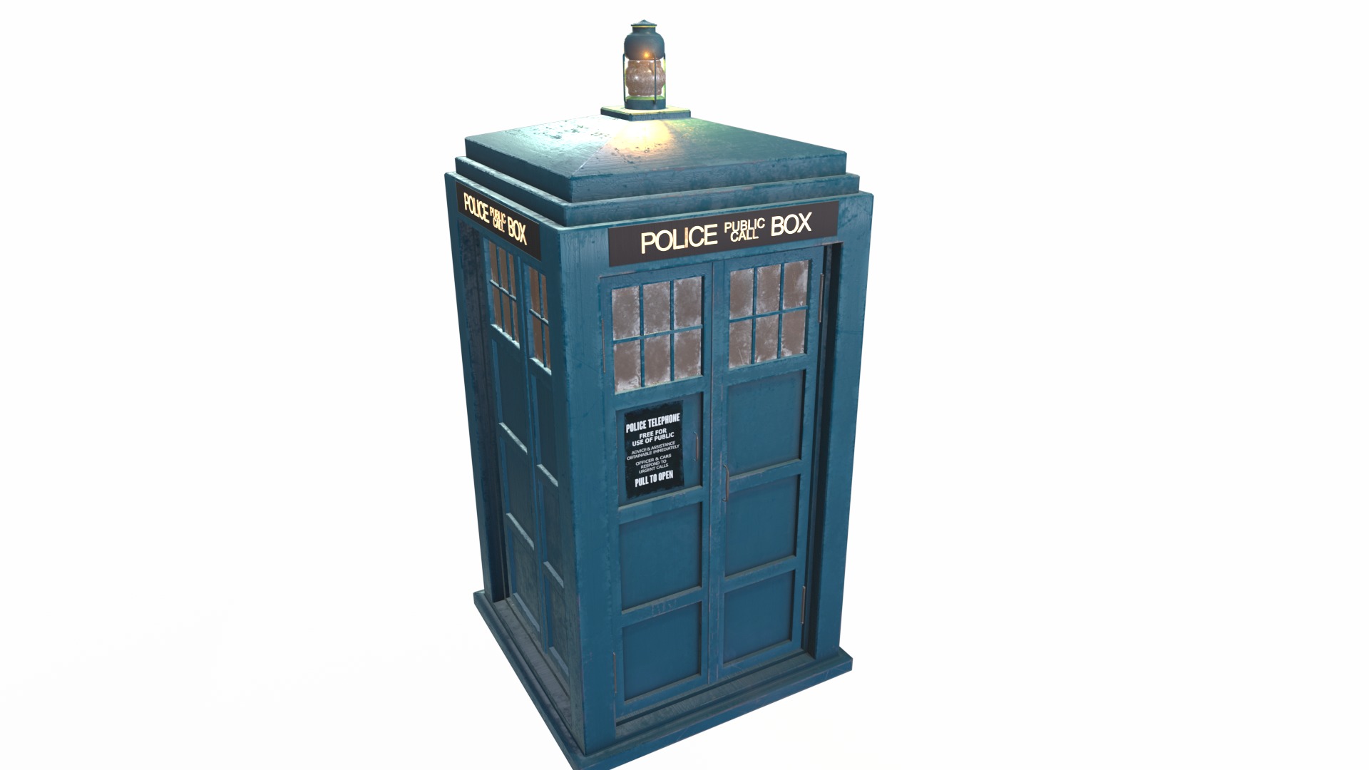 TARDIS Doctor Who Low-poly textured Low-poly 3D model_9