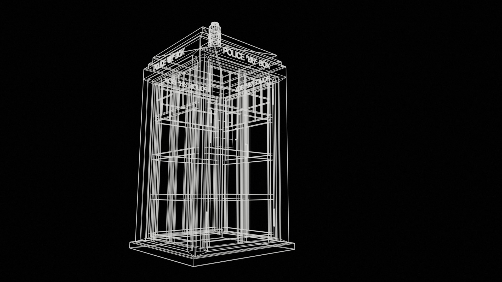 TARDIS Doctor Who Low-poly textured Low-poly 3D model_16