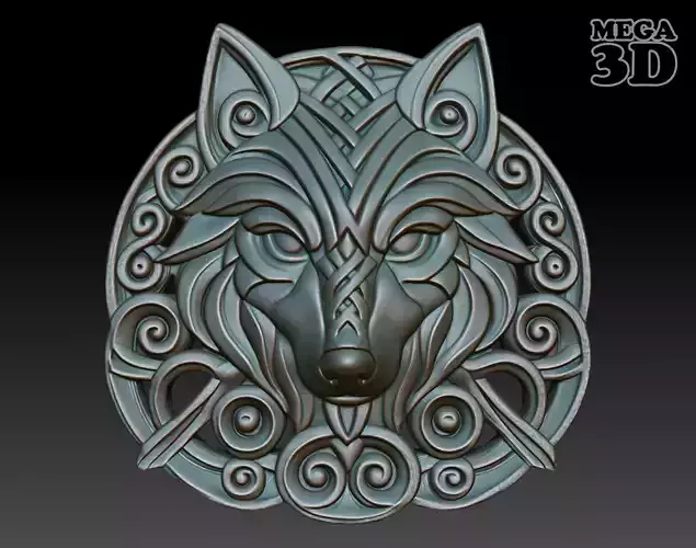 Wolf Celtic basrelief 250116 08