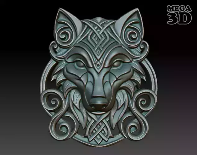 Wolf Celtic basrelief 250116 07