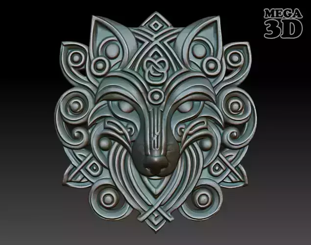 Wolf Celtic basrelief 250116 03