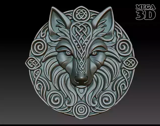 Wolf Celtic basrelief 250116 02