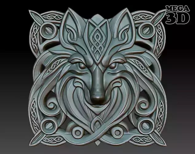 Wolf Celtic basrelief 250116 01