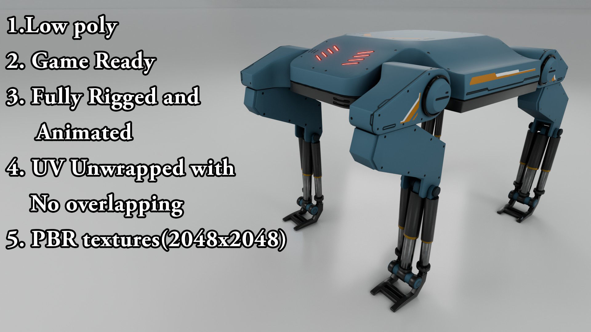  Sci-Fi Robotic Beast  - Game Ready - PBR Low-poly 3D model_1