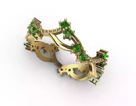 Anillo torcido con piedras 