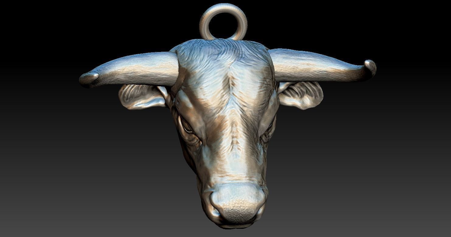 Bull Head Pendant 3D print model_12