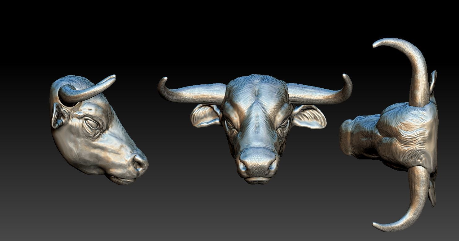 Bull Head Pendant 3D print model_3