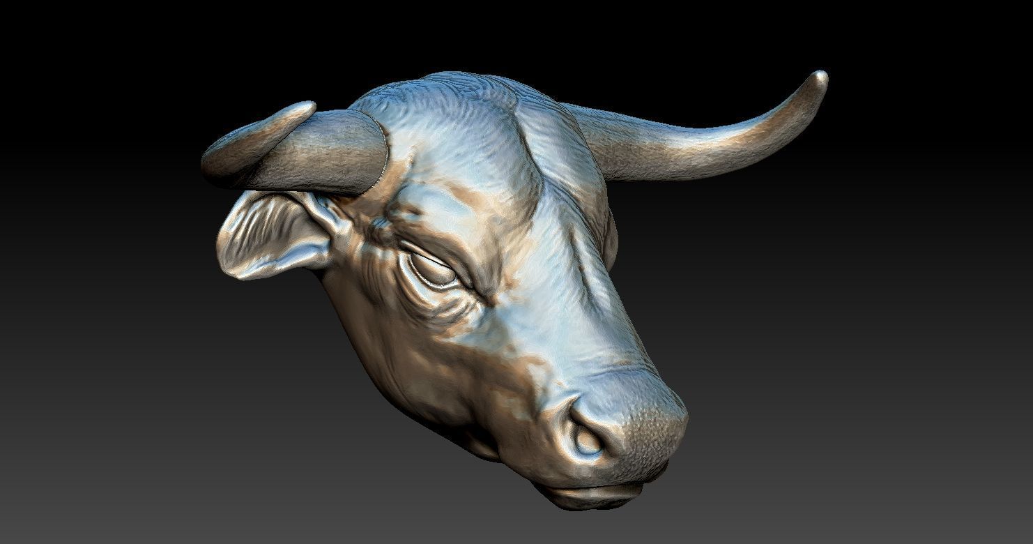 Bull Head Pendant 3D print model_1
