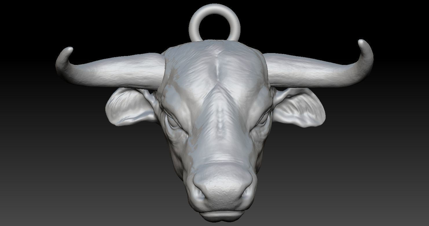 Bull Head Pendant 3D print model_11