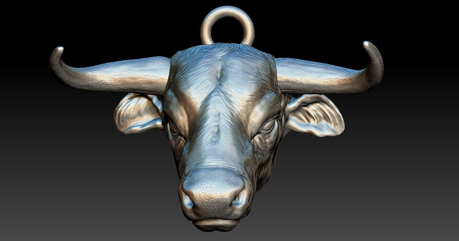 Bull Head Pendant 3D print model_2