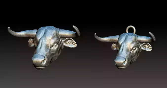Bull Head Pendant 3D print model