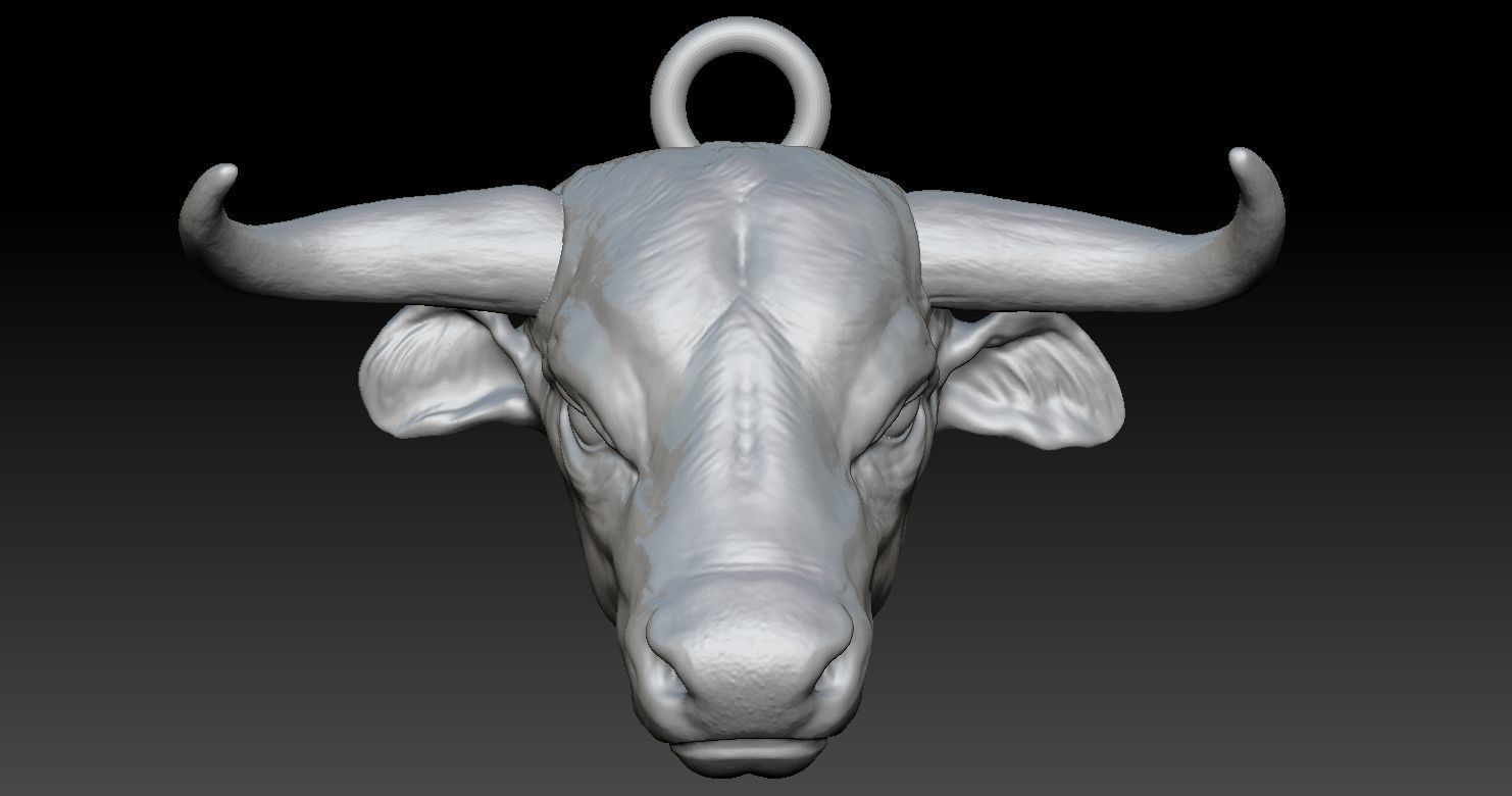 Bull Head Pendant 3D print model_4