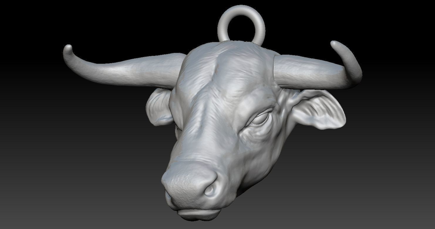 Bull Head Pendant 3D print model_9