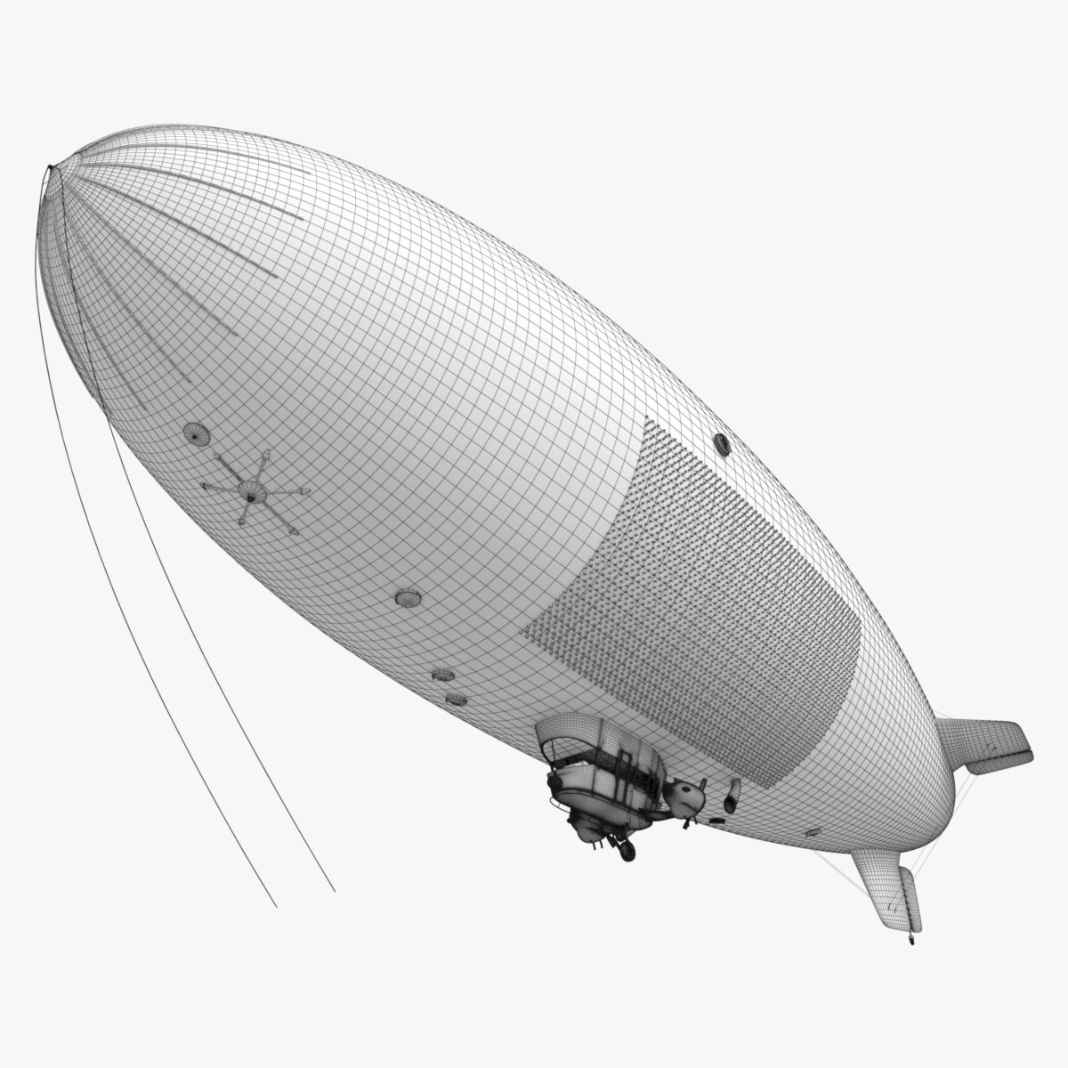 Good Year Blimp zeppelin - 02 3D model_14