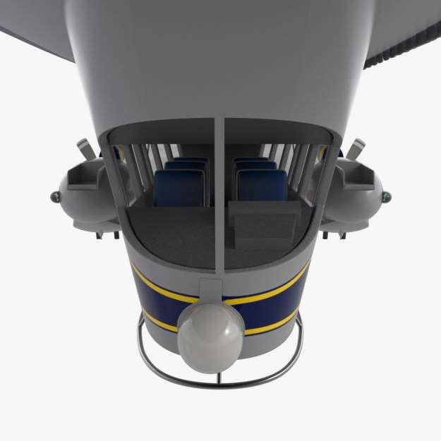 Good Year Blimp zeppelin - 02 3D model_9