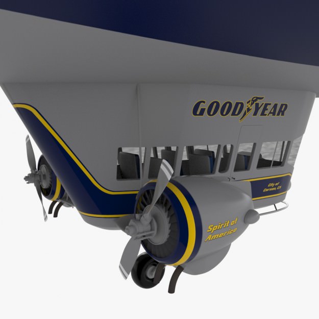 Good Year Blimp zeppelin - 02 3D model_8