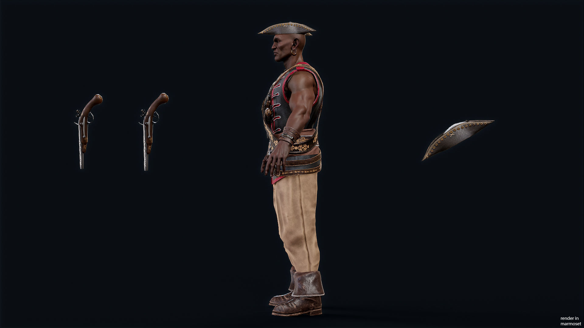 PIRATE 7R Low-poly 3D model_10